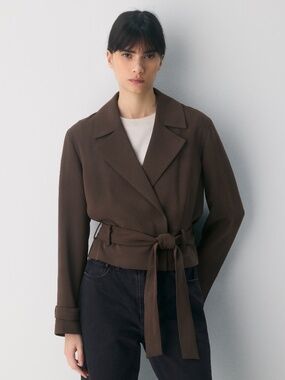 NWT Babaton Aritzia Postage Trench Coat - Rich Mocha L